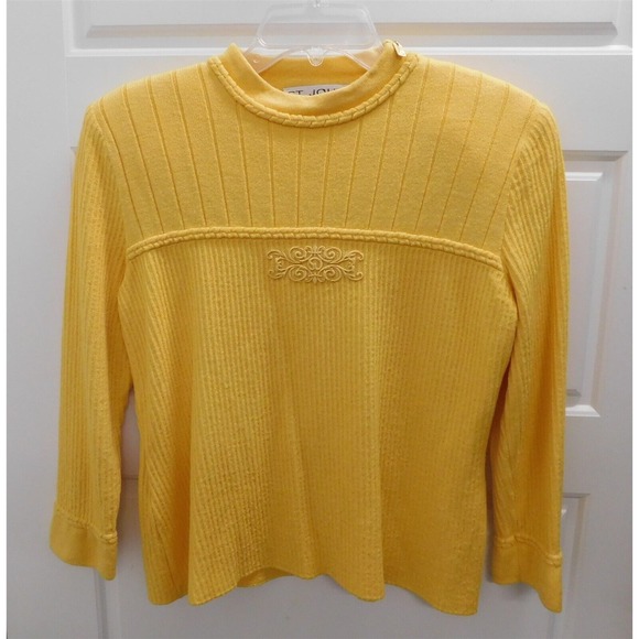 St John Collection Yellow Knit‎ Sweater USA sz M - Picture 1 of 4